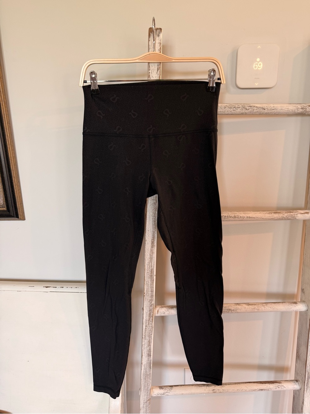 Lululemon Align High-Rise Pant 28" Yogo Emboss Black / Black Size 8 VGUC